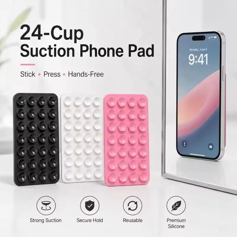 Phone Cases Casely - حامل جداري من السيليكون بكأس شفط،