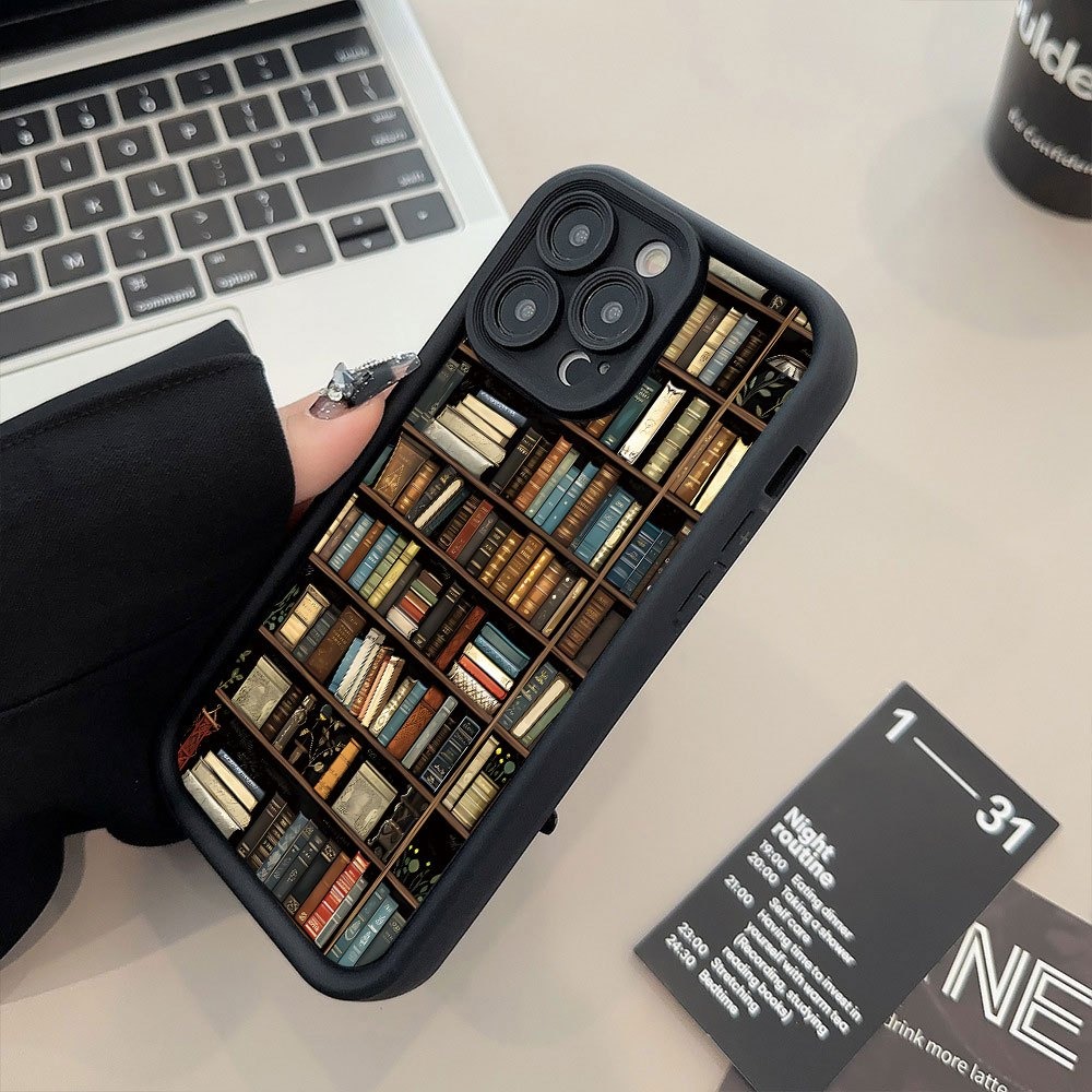 Phone Cases Durable - غطاء هاتف بتصميم رف كتب إبداعي