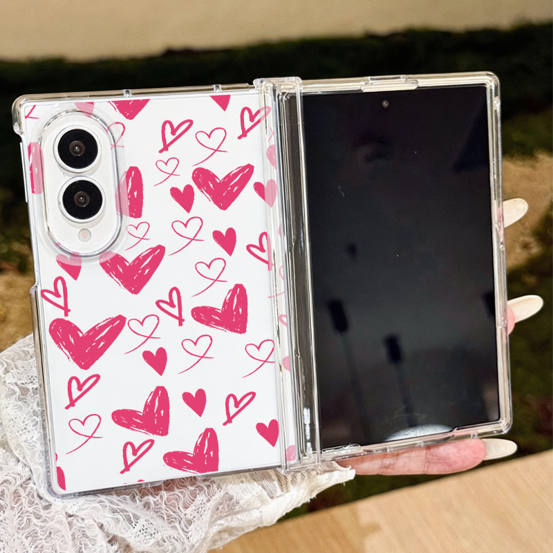 Phone Cases Hard - غطاء هاتف بنمط قلوب لطيفة لسامسونج
