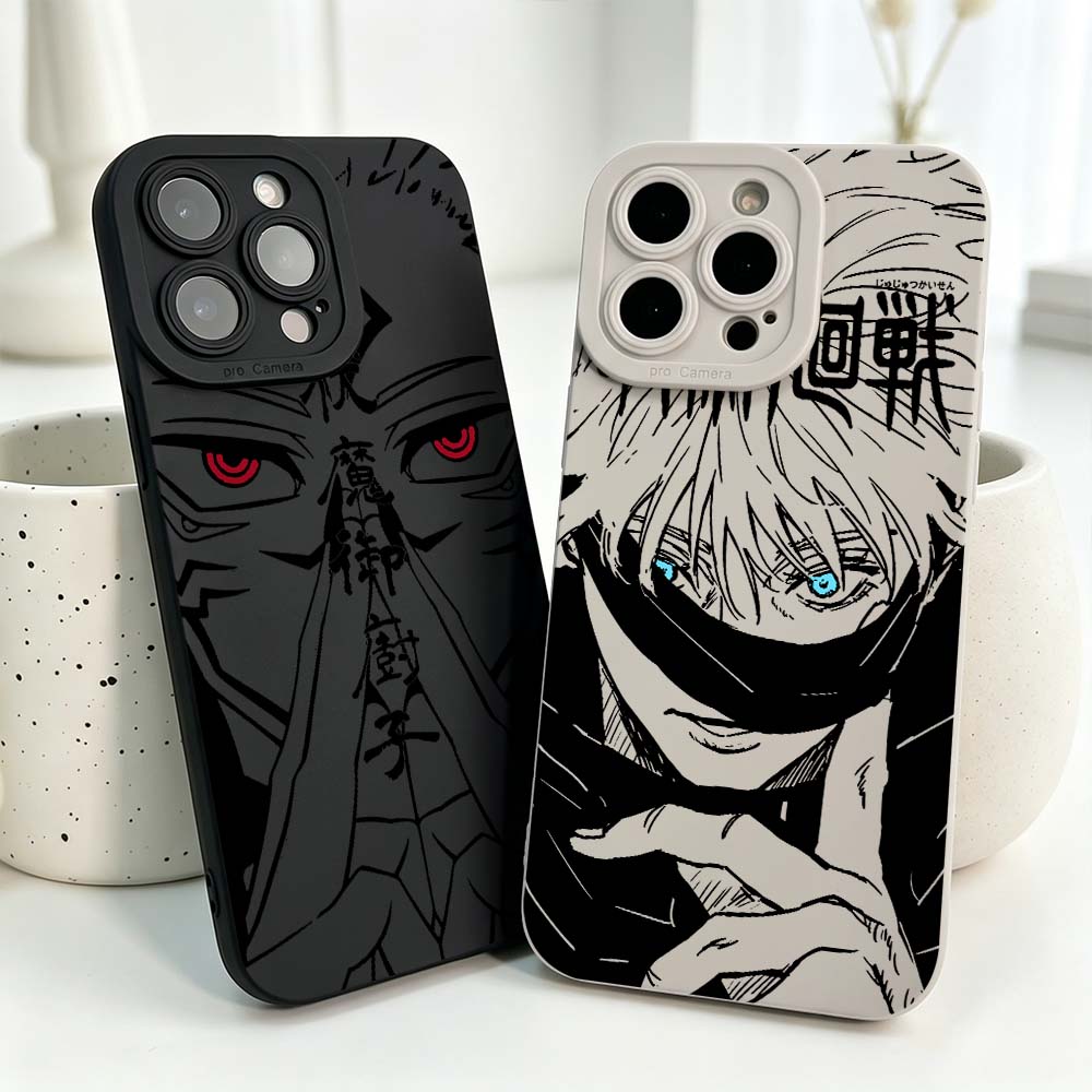 Phone Cases For Iphone 13 - غطاء سيليكون أنيق بتصميم أنمي جوجوتسو