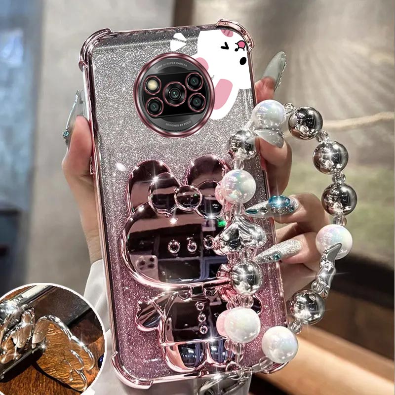 Phone Cases Aviation - وسادة هوائية بريق مرآة أرنب حامل