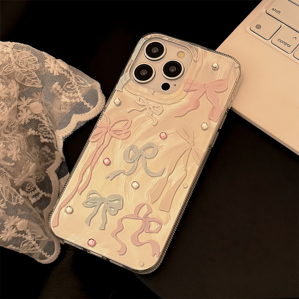 الكورية الملونة Bowknot الماس  - مراجعة Phone Cases Hard وسعره