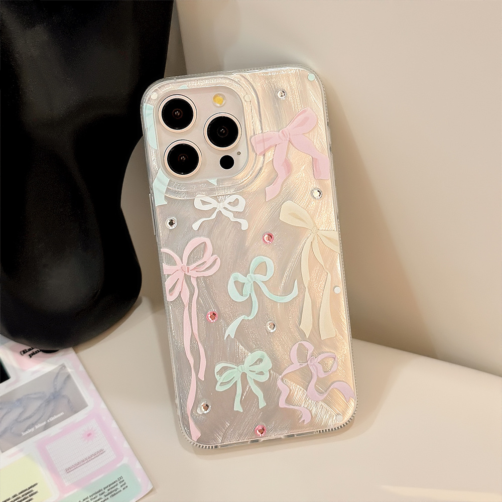 الكورية الملونة Bowknot الماس  - مراجعة Phone Cases Hard وسعره