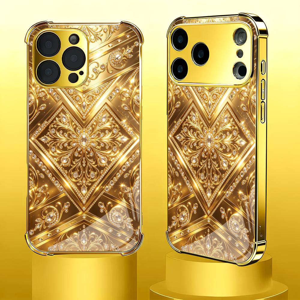 غطاء هاتف زجاجي أنيق ذهبي بتصم - مراجعة Phone Cases Rhode وسعره