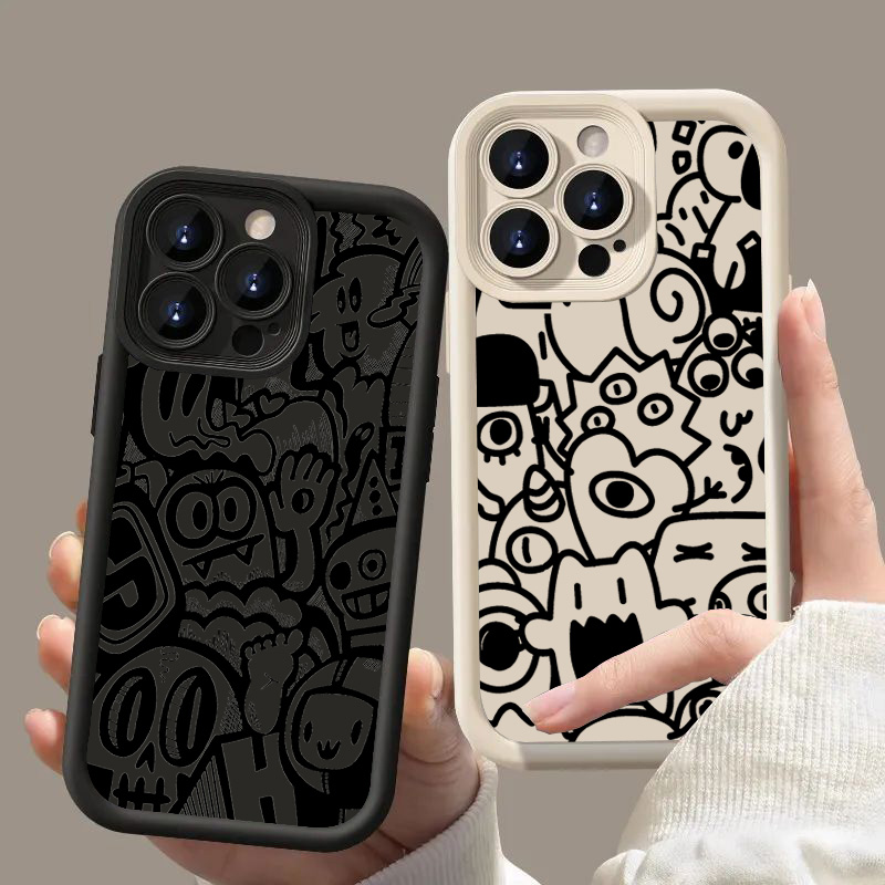 غطاء هاتف بتصميم جرافيتي أسود  - مراجعة Phone Cases That Cover The Camera وسعره
